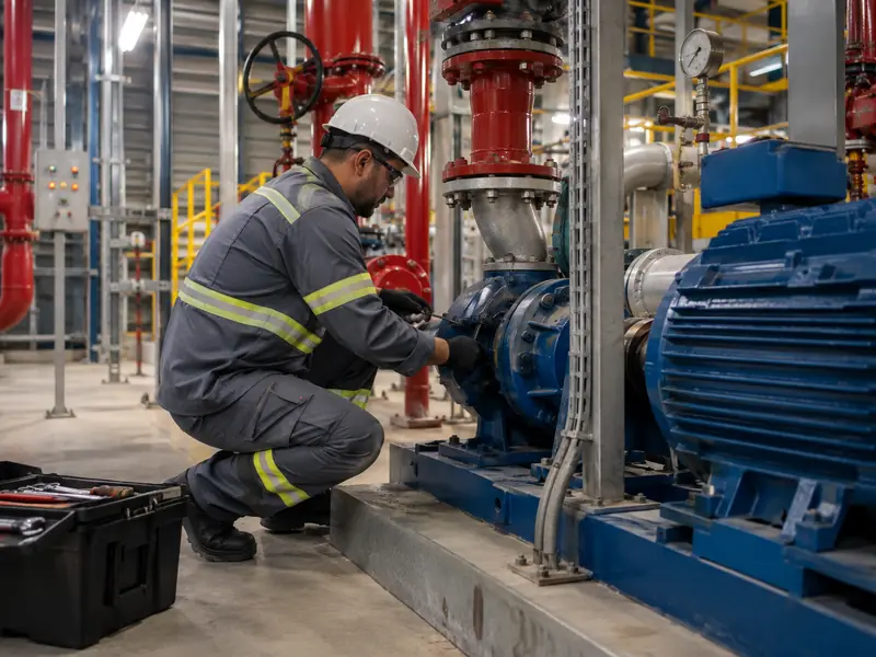 Técnico em manutenção de motor e bomba industrial