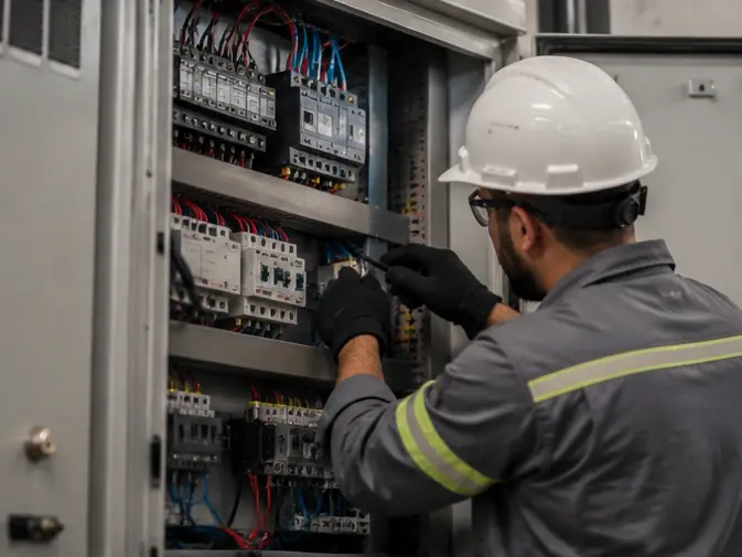 Técnico em manutenção de painel elétrico industrial
